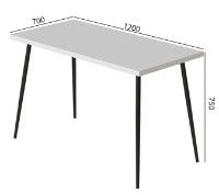 Обеденный стол Ferrum-Decor Marseille 30 75x120x70 White/Black (MAR3014) фото №3 — интернет-магазин Desire.md