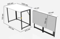 Письменный стол Ferrum-Decor Maurice 75x100x60 White/Black (MORI001) фото №6 — интернет-магазин Desire.md