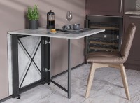 Masă pentru bucătărie Ferrum-Decor Orion 2 75x152x73 Beton/Black (ORI207) imaginea #4 — magazin online Desire.md