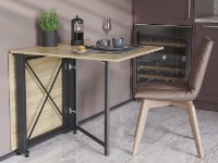 Masă pentru bucătărie Ferrum-Decor Orion 2 75x152x73 Oak Sonoma/Black (ORI204) imaginea #4 — magazin online Desire.md