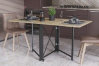 Masă pentru bucătărie Ferrum-Decor Orion 2 75x152x73 Oak Sonoma/Black (ORI204) imaginea #1 — magazin online Desire.md