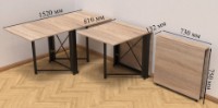 Masă pentru bucătărie Ferrum-Decor Orion 2 75x152x73 Oak Sonoma/Black (ORI204) imaginea #2 — magazin online Desire.md