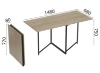 Masă pentru bucătărie Ferrum-Decor Panama 75x148x68 Oak Sonoma/Black (PANAM103) imaginea #4 — magazin online Desire.md