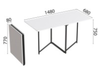 Обеденный стол Ferrum-Decor Panama 75x148x68 White/Black (PANAM106) фото №5 — интернет-магазин Desire.md