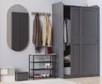 Обувница Ferrum-Decor Slime 3 63.5x63x26 Beton/Black (SLA207) фото №6 — интернет-магазин Desire.md