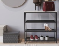 Обувница Ferrum-Decor Slime 3 63.5x63x26 Beton/Black (SLA207) фото №1 — интернет-магазин Desire.md