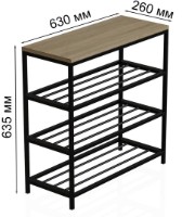Обувница Ferrum-Decor Slime 3 63.5x63x26 Oak Sonoma/Black (SLA204) фото №3 — интернет-магазин Desire.md