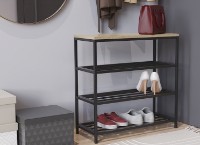 Обувница Ferrum-Decor Slime 3 63.5x63x26 Oak Sonoma/Black (SLA204) фото №7 — интернет-магазин Desire.md