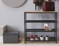 Обувница Ferrum-Decor Slime 3 63.5x63x26 Oak Sonoma/Black (SLA204) фото №1 — интернет-магазин Desire.md