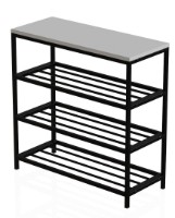 Rafturi pentru pantofi Ferrum-Decor Slime 3 63.5x63x26 White/Black (SLA301) imaginea #3 — magazin online Desire.md