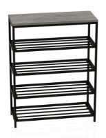 Обувница Ferrum-Decor Slime 4 82x63x26 Beton/Black (SLA407) фото №6 — интернет-магазин Desire.md