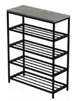 Обувница Ferrum-Decor Slime 4 82x63x26 Beton/Black (SLA407) фото №7 — интернет-магазин Desire.md