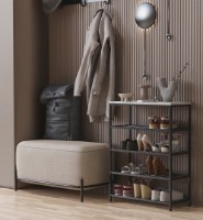 Обувница Ferrum-Decor Slime 4 82x63x26 Beton/Black (SLA407) фото №2 — интернет-магазин Desire.md