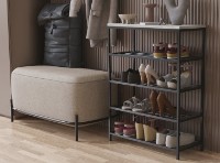 Обувница Ferrum-Decor Slime 4 82x63x26 Beton/Black (SLA407) фото №3 — интернет-магазин Desire.md