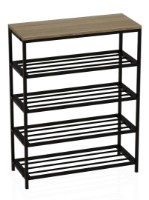 Rafturi pentru pantofi Ferrum-Decor Slime 4 82x63x26 Oak Sonoma/Black (SLA404) imaginea #4 — magazin online Desire.md