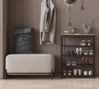 Rafturi pentru pantofi Ferrum-Decor Slime 4 82x63x26 Oak Sonoma/Black (SLA404) imaginea #1 — magazin online Desire.md