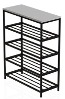 Обувница Ferrum-Decor Slime 4 82x63x26 White/Black (SLA401) фото №5 — интернет-магазин Desire.md