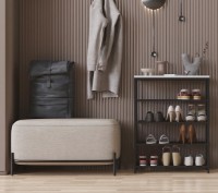 Обувница Ferrum-Decor Slime 4 82x63x26 White/Black (SLA401) фото №1 — интернет-магазин Desire.md