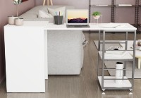 Письменный стол Ferrum-Decor Smart 2/1 75x145x50 White/Black (SMART200) фото №7 — интернет-магазин Desire.md