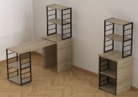 Masa de birou Ferrum-Decor Smart 3/2 143x145x60 Oak Sonoma/Black (SMART310) imaginea #2 — magazin online Desire.md