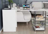 Письменный стол Ferrum-Decor Smart 3/2 143x145x60 White/Black (SMART307) фото №8 — интернет-магазин Desire.md