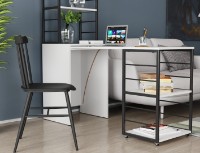 Письменный стол Ferrum-Decor Smart 3/2 143x145x60 White/Black (SMART307) фото №2 — интернет-магазин Desire.md