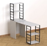 Письменный стол Ferrum-Decor Smart 3/2 143x145x60 White/Black (SMART307) фото №3 — интернет-магазин Desire.md