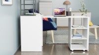Письменный стол Ferrum-Decor Smart 4/2 143x145x60 White/Black (SMART407) фото №5 — интернет-магазин Desire.md