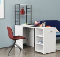 Письменный стол Ferrum-Decor Smart 4/2 143x145x60 White/Black (SMART407) фото №1 — интернет-магазин Desire.md