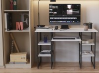 Masa de birou Ferrum-Decor Tim 75x120x60 White/Black (TIM001) imaginea #2 — magazin online Desire.md