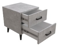 Прикроватная тумба Ferrum-Decor Viva 2 41x35x40 Beton/Black (VIVA200) фото №4 — интернет-магазин Desire.md