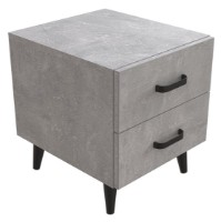 Прикроватная тумба Ferrum-Decor Viva 2 41x35x40 Beton/Black (VIVA200) фото №1 — интернет-магазин Desire.md