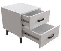 Noptieră Ferrum-Decor Viva 2 41x35x40 White/Black (VIVA206) imaginea #4 — magazin online Desire.md