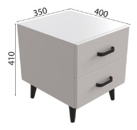 Noptieră Ferrum-Decor Viva 2 41x35x40 White/Black (VIVA206) imaginea #2 — magazin online Desire.md