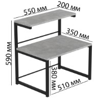 Полка Ferrum-Decor Kitchen K302 59x55x35 Beton/Black (KITCH30207) фото №3 — интернет-магазин Desire.md