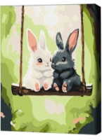 Картина по номерам Brushme Зайчики на качелях (KBS0198FC) фото №1 — интернет-магазин Desire.md