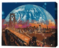 Tablou pe numere Brushme Luna deasupra orașului San Francisco (RBS8312FC) imaginea #1 — magazin online Desire.md