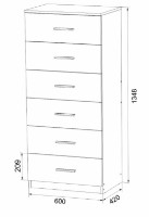 Comodă Компанит 6 600 New Stejar Sonoma imaginea #2 — magazin online Desire.md