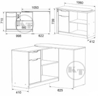 Письменный стол Компанит Комод-стол 2 1060 Нимфея Альба фото №3 — интернет-магазин Desire.md