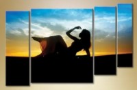 Картина ArtPoster Polyptych silhouette-girl-at-sunset (1529809)