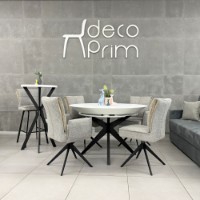 Обеденный стол Deco Nova Furnir 127/177/227x79H White/Black+Black Legs фото №2 — интернет-магазин Desire.md