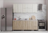 Кухонный гарнитур ML-Mobila Джаз 2.0 Белый/Крафт серый/Крафт белый фото №1 — интернет-магазин Desire.md