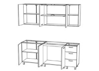 Кухонный гарнитур ML-Mobila Джаз 2.0 Белый/Крафт серый/Крафт белый фото №2 — интернет-магазин Desire.md