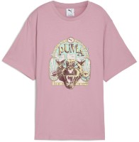 Tricou de dame Puma Graphic Fest Relaxed Tee Poised Pink, s.XS