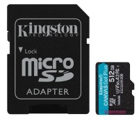 Сard de memorie Kingston microSD 512Gb Class10 A2 UHS-I U3 (V30) + SD Adapter (SDCG4/512GB)