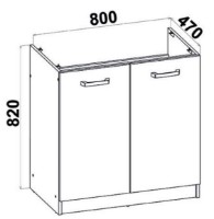 Bucatarie modulara Yasen Саманта 80x82 Dulap sub chiuveta White/Oak Artisan imaginea #2 — magazin online Desire.md