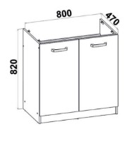 Bucatarie modulara Yasen Саманта 80x82 Dulap sub chiuveta White/Oak Kraft White imaginea #5 — magazin online Desire.md