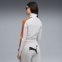 Женская олимпийка Puma Future Archive T7 Slim Cropped Track Jacket Silver Mist/Orange Glo, s.S фото №3 — интернет-магазин Desire.md