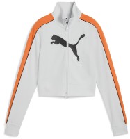 Женская олимпийка Puma Future Archive T7 Slim Cropped Track Jacket Silver Mist/Orange Glo, s.XL