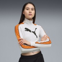 Женская олимпийка Puma Future Archive T7 Slim Cropped Track Jacket Silver Mist/Orange Glo, s.XL фото №2 — интернет-магазин Desire.md